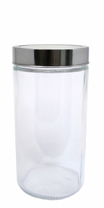 GLASS SPROUTING JARS W/STAINLESS LIDS