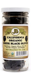 Organic Sun Dried - GREEK BLACK OLIVES - Jars